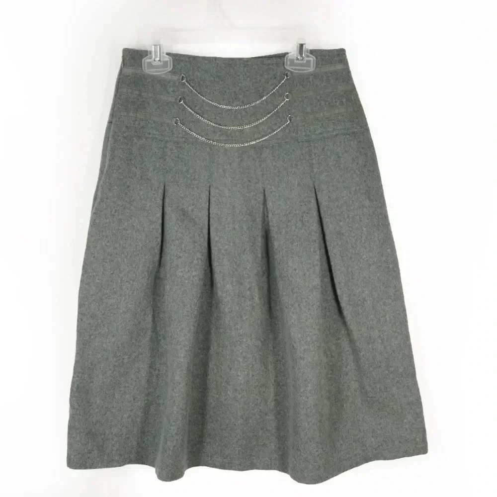 NWT Marc Jacobs Grey Wool Cashmere Pleated Skirt